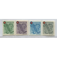 ALEMANIA OCUPACION FRANCESA SERIE COMPLETA NUEVA MINT Yv 38/41 ZONA DE BADEN 120 EUROS !!!